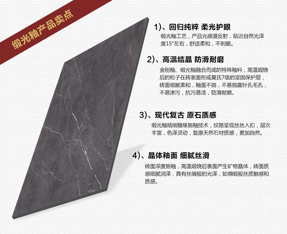 91视频网址入口陶瓷磚現代仿古磚|| 15°的緞光柔情，如絲綢緞 柔潤溫和